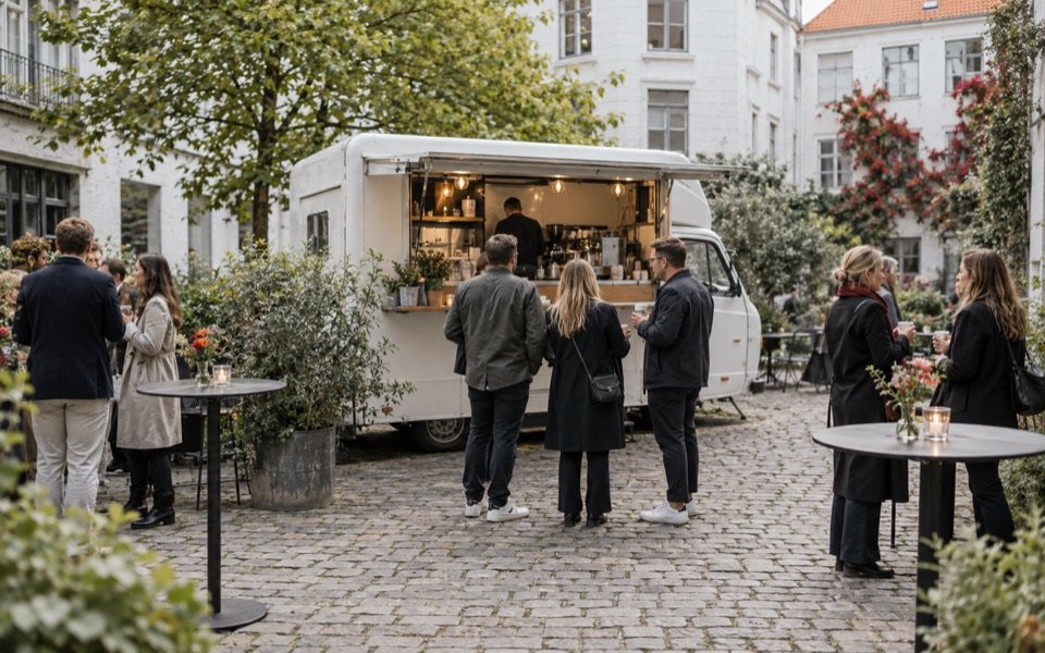 Gæster omkring vognen