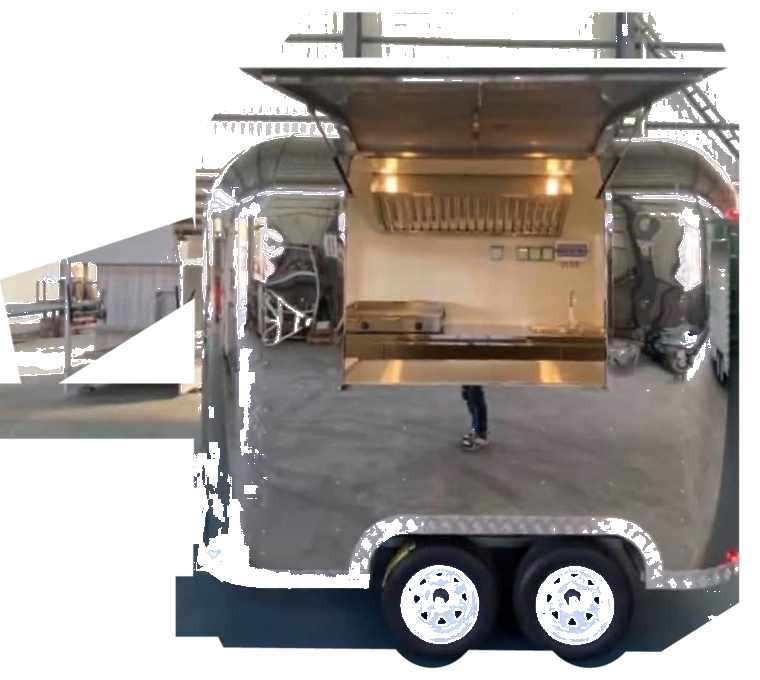 Silver food trailer