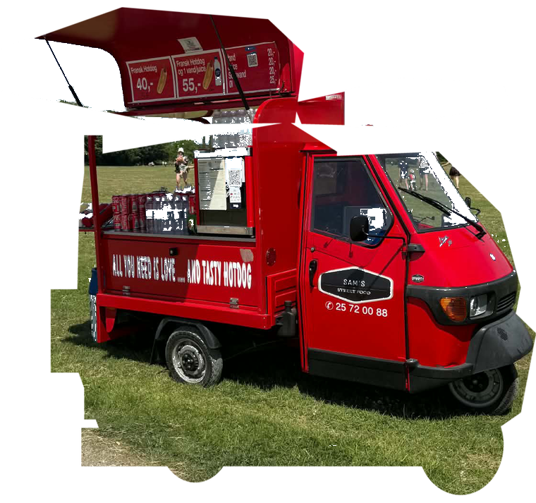 Red street food van